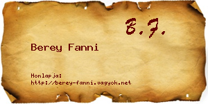 Berey Fanni névjegykártya