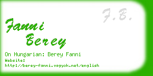 fanni berey business card